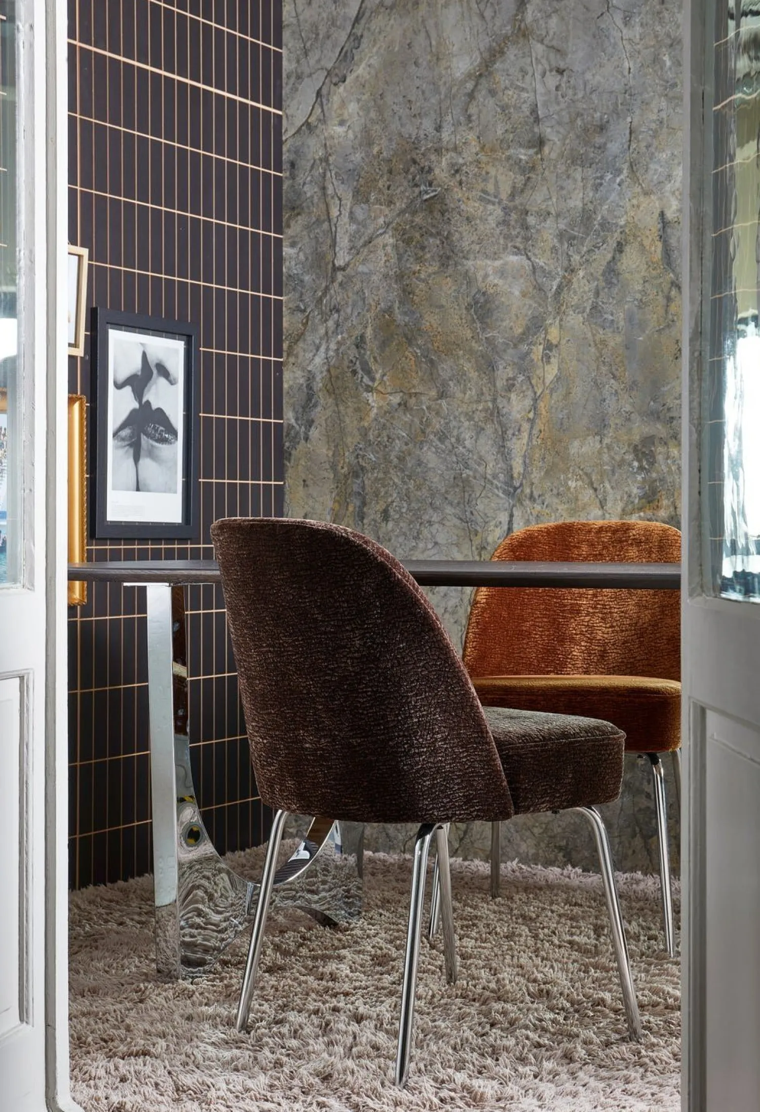 Eetkamerstoelen Zonder Armleuning-WOOOD Vogue Eetkamerstoel Dark Brown