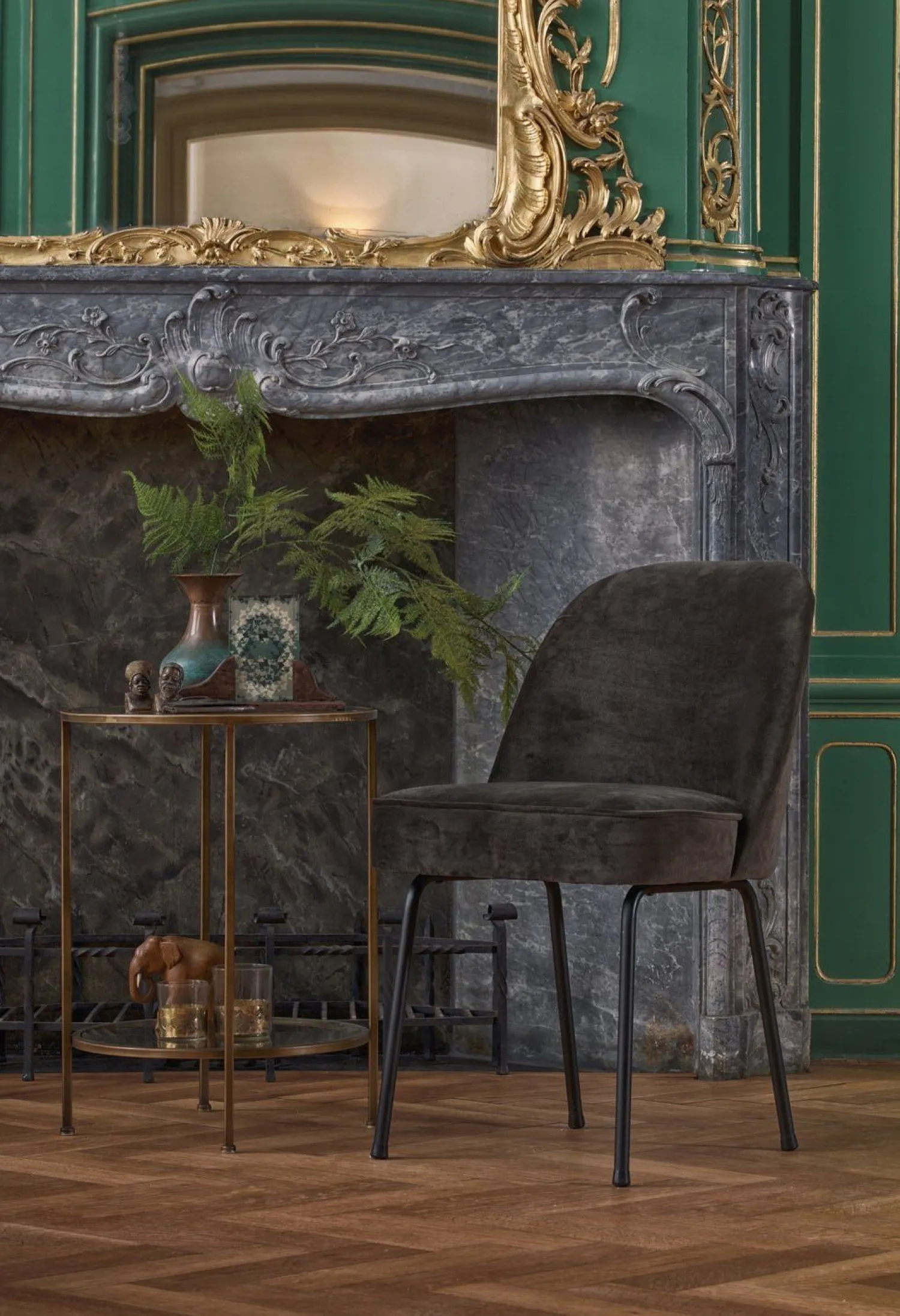 Eetkamerstoelen Zonder Armleuning-WOOOD Vogue Eetkamerstoel Dark Green