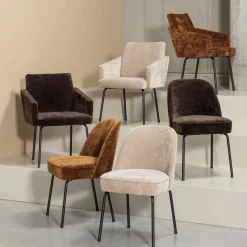 Eetkamerstoelen Zonder Armleuning-WOOOD Vogue Eetkamerstoel Sand