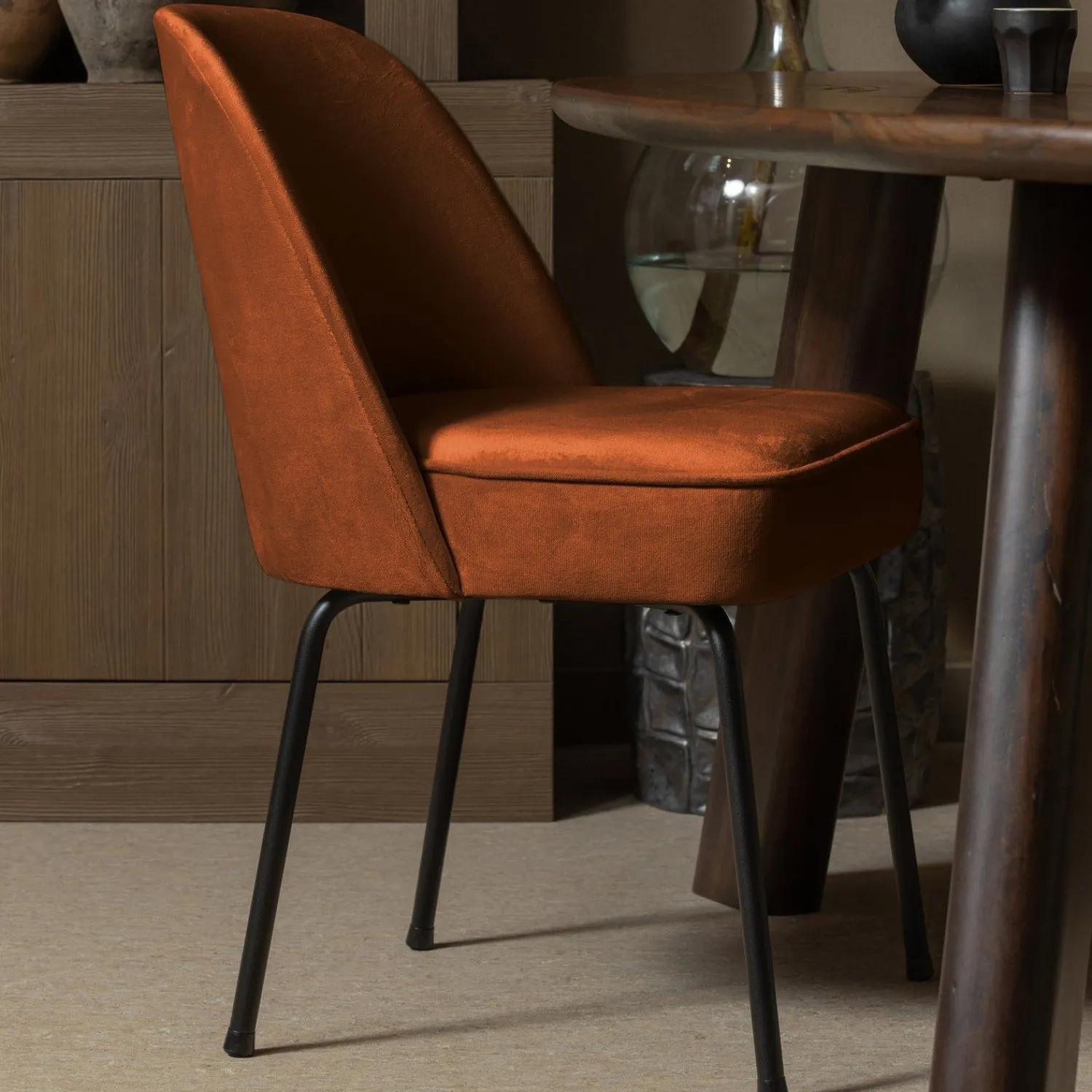 Eetkamerstoelen Zonder Armleuning-WOOOD Vogue Eetkamerstoel Rust