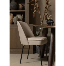 Eetkamerstoelen Zonder Armleuning-WOOOD Vogue Eetkamerstoel Khaki