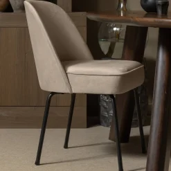 Eetkamerstoelen Zonder Armleuning-WOOOD Vogue Eetkamerstoel Khaki