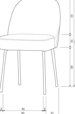 Eetkamerstoelen Zonder Armleuning-WOOOD Vogue Eetkamerstoel Zwart