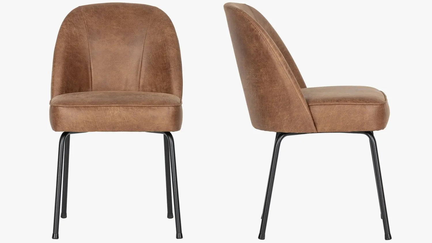 Eetkamerstoelen Zonder Armleuning-WOOOD Vogue Eetkamerstoel Cognac