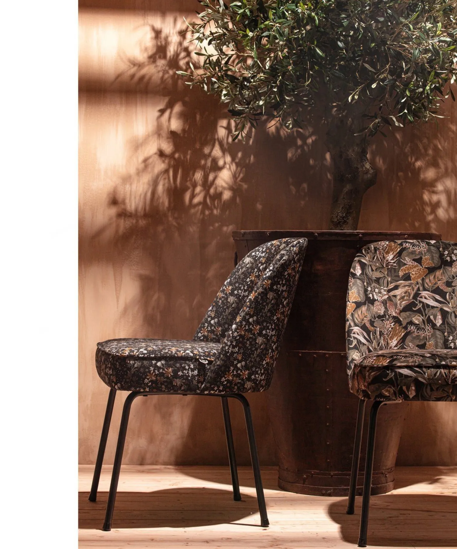 Eetkamerstoelen Zonder Armleuning-WOOOD Vogue Eetkamerstoel Bouquet Black