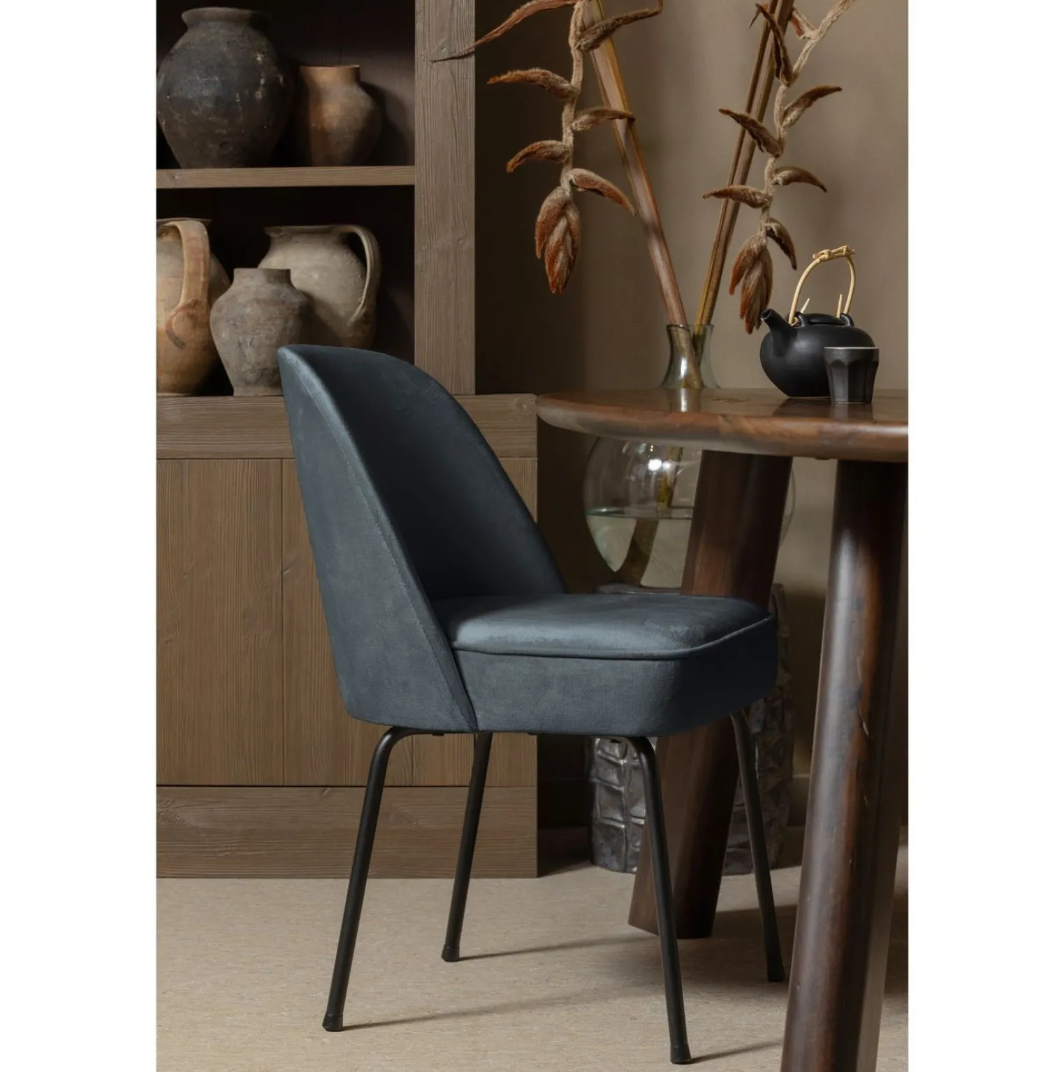 Eetkamerstoelen Zonder Armleuning-WOOOD Vogue Eetkamerstoel Teal