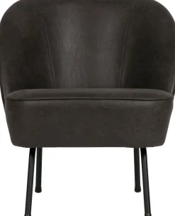 Leren Fauteuils-WOOOD Vogue Fauteuil zwart