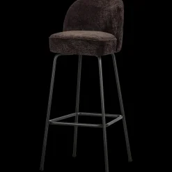 Stoffen Barkrukken-WOOOD Vogue Hoog Barstoel Dark Brown