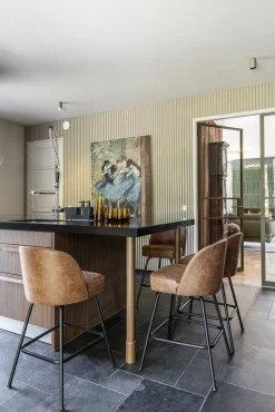 Leren Barkrukken-WOOOD Vogue Laag Barstoel Cognac