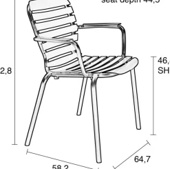 Tuinstoelen|Eetkamerstoelen Met Armleuning-Zuiver Vondel (set van 2) Armstoel Black