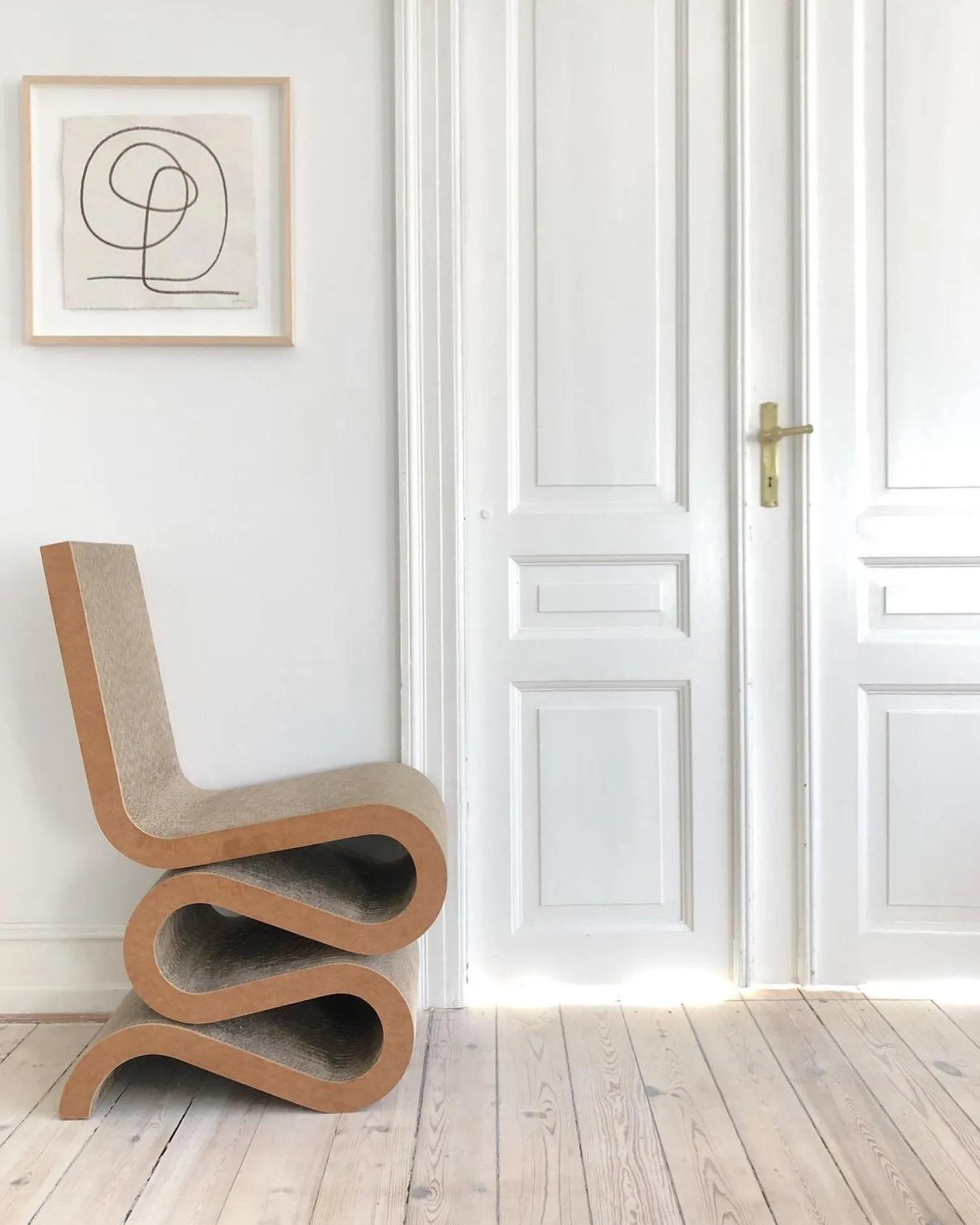 Design Stoelen|Eetkamerstoelen Zonder Armleuning-Vitra Wiggle Stoel Naturel