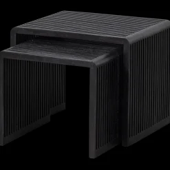 Houten Bijzettafels-WOOOD Willa Bijzettafelset Black