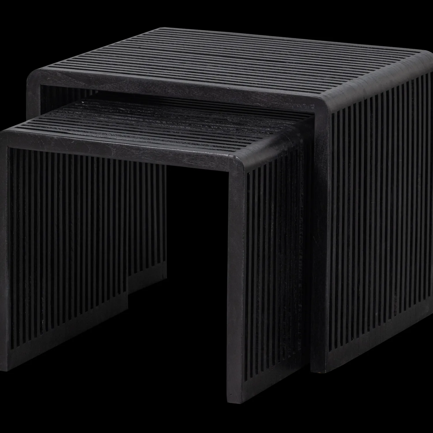 Houten Bijzettafels-WOOOD Willa Bijzettafelset Black