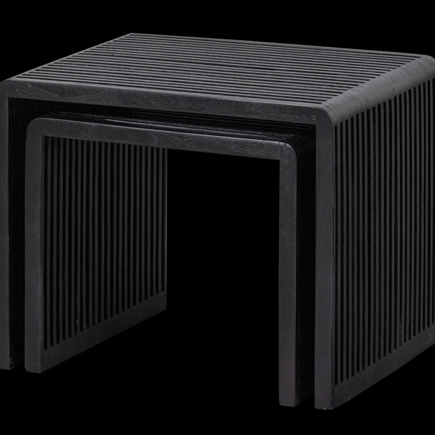 Houten Bijzettafels-WOOOD Willa Bijzettafelset Black