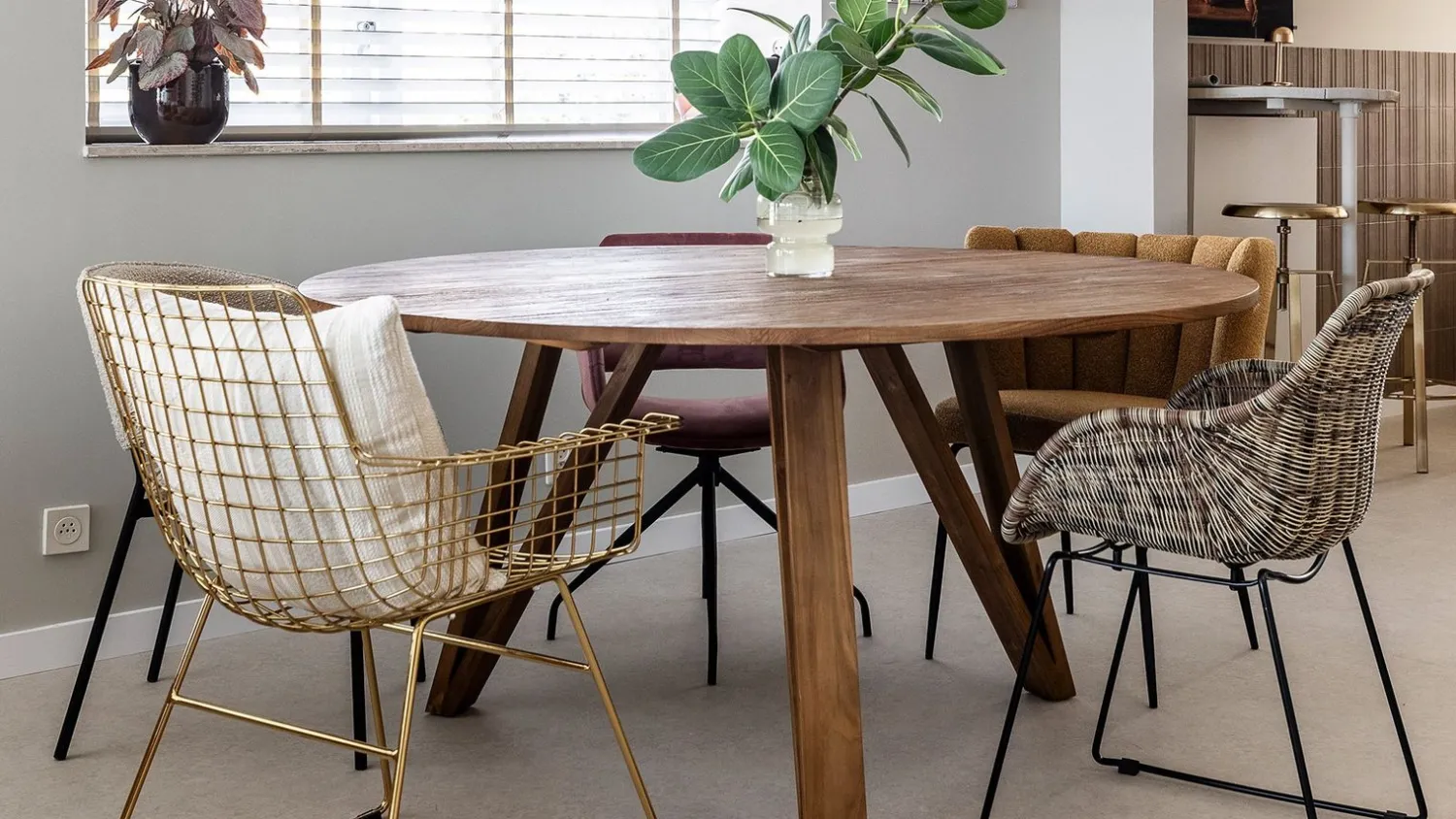 Eetkamerstoelen Met Armleuning-WOOOD Willow Eetkamerstoel Natural