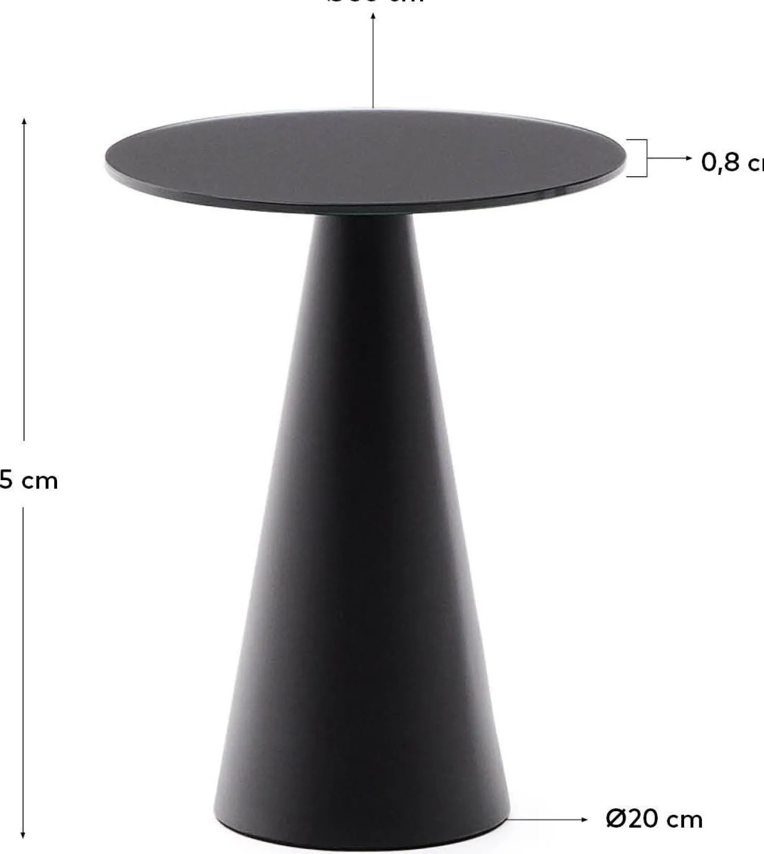 Glazen Bijzettafels-Kave Home Wilshire Bijzettafel Zwart