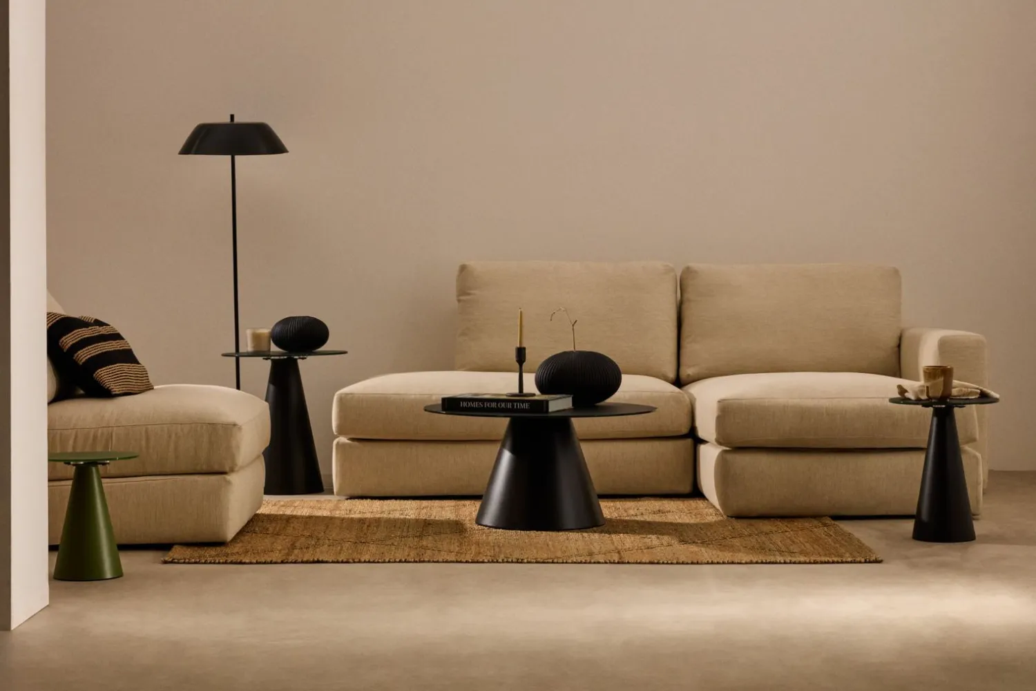 Glazen Bijzettafels-Kave Home Wilshire M Bijzettafel Zwart