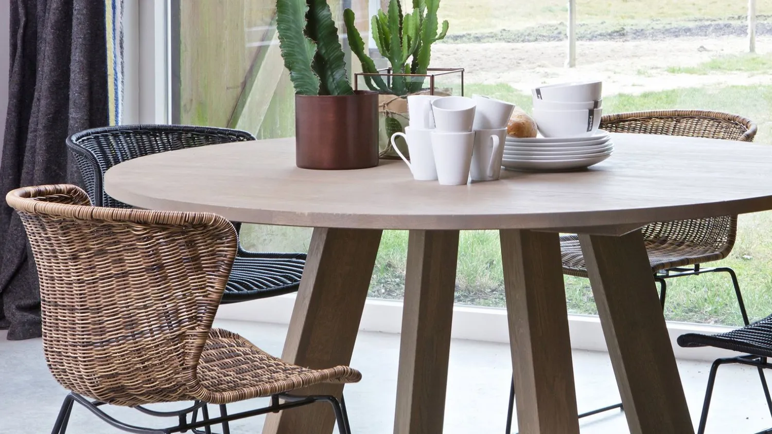 Tuinstoelen|Eetkamerstoelen Zonder Armleuning-WOOOD Wings Set van 2 Eetkamerstoel Naturel