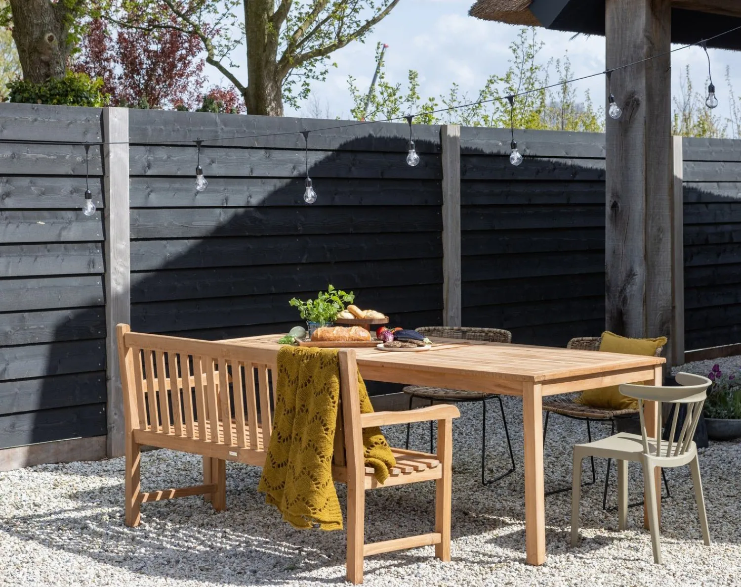 Tuinstoelen|Eetkamerstoelen Zonder Armleuning-WOOOD Wings Set van 2 Eetkamerstoel Naturel