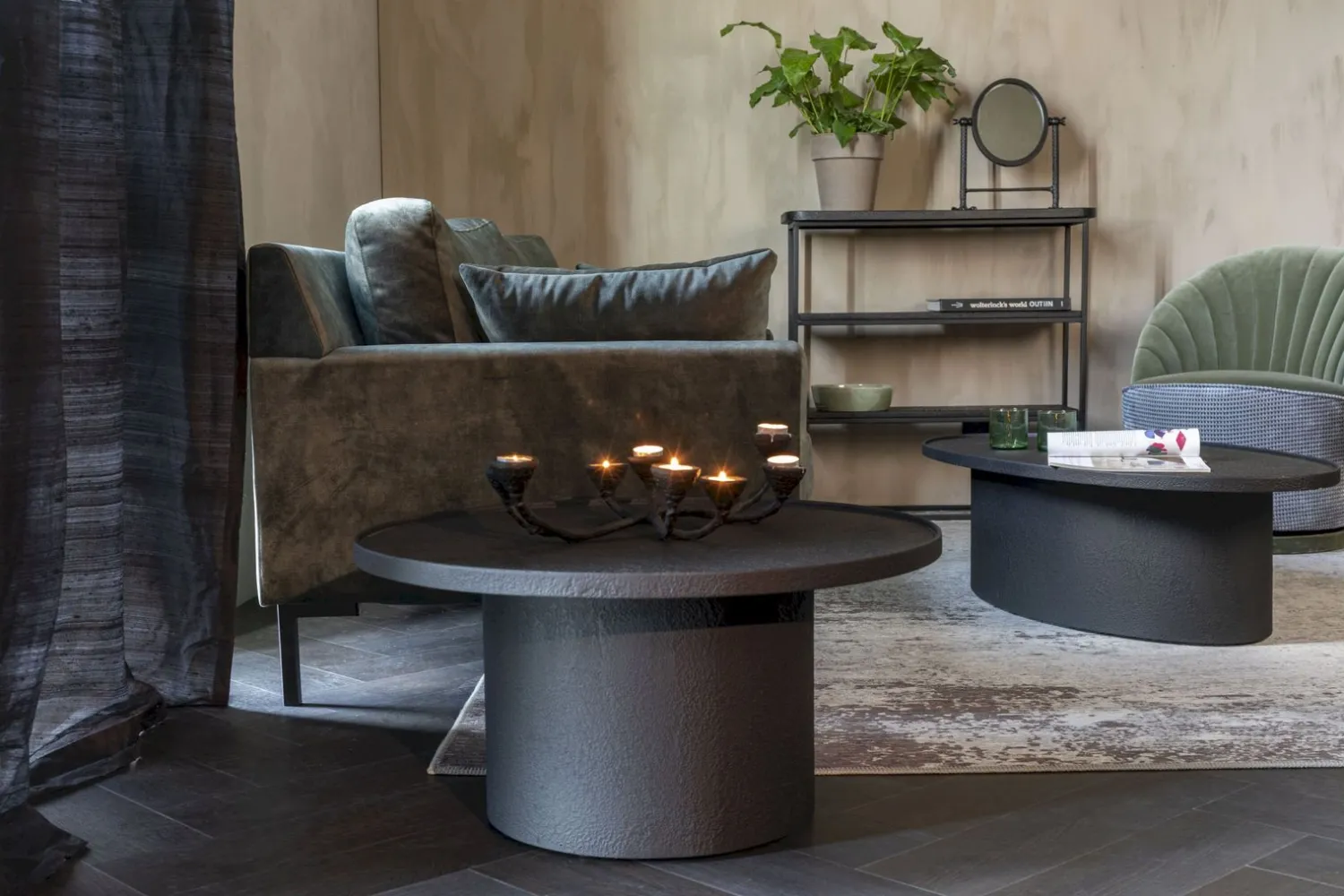 Houten Salontafels|Ronde Salontafels-Dutchbone Winston Salontafel Black