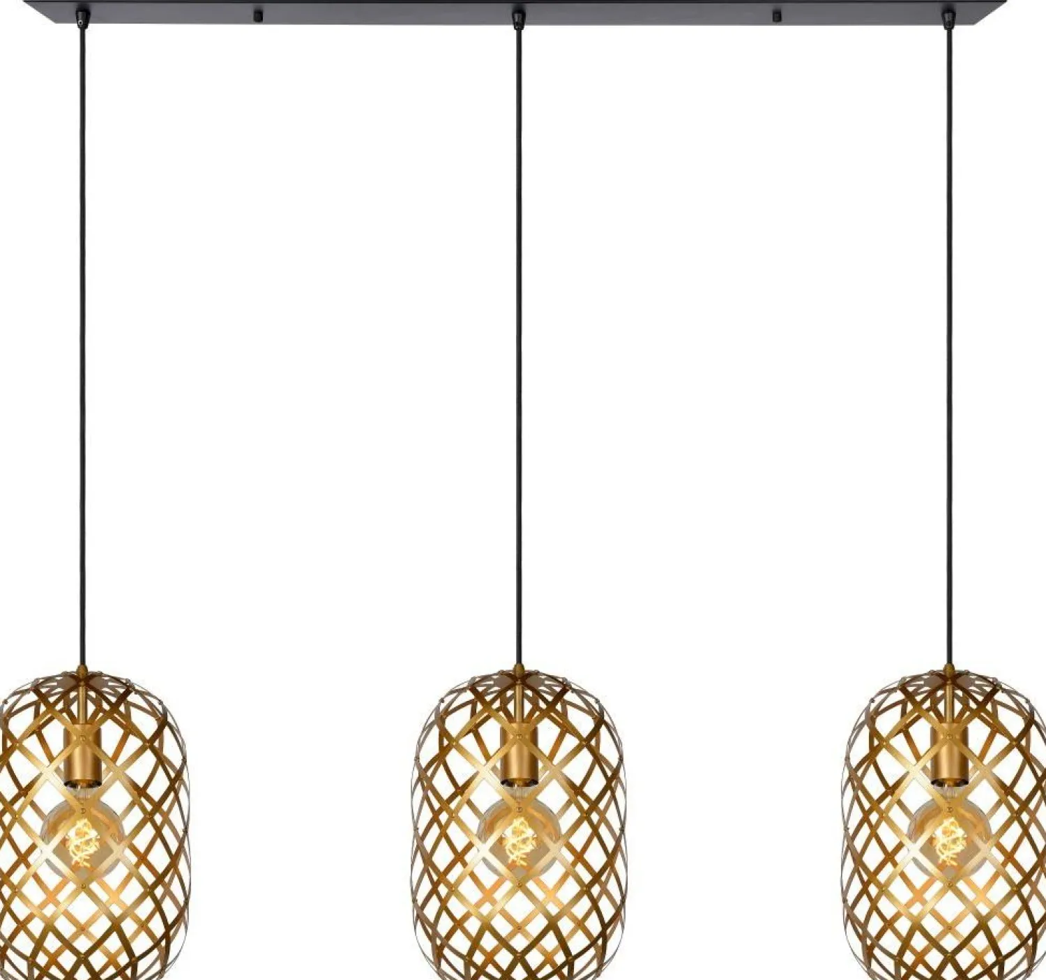 Hanglampen|Hanglampen-Lucide Wolfram Goud Hanglamp Goud, Zwart