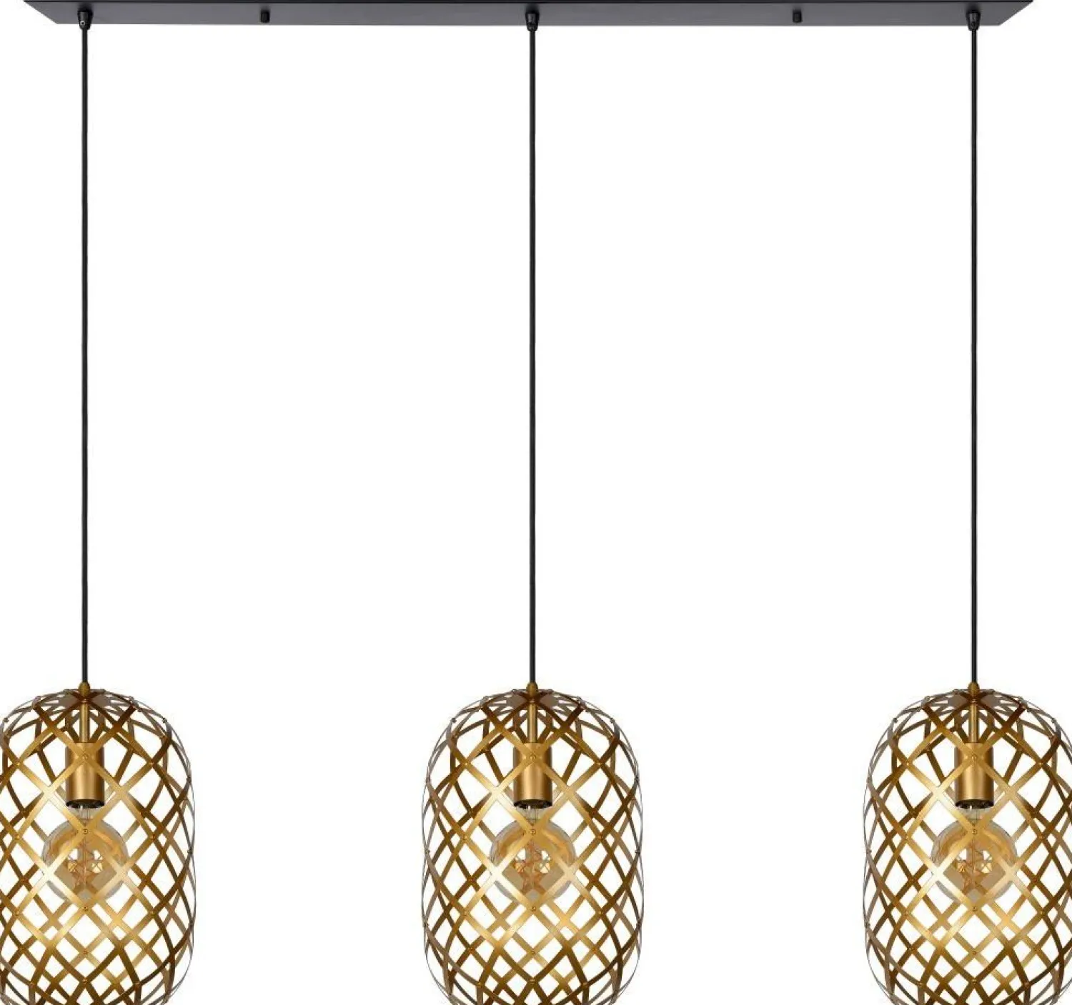 Hanglampen|Hanglampen-Lucide Wolfram Goud Hanglamp Goud, Zwart