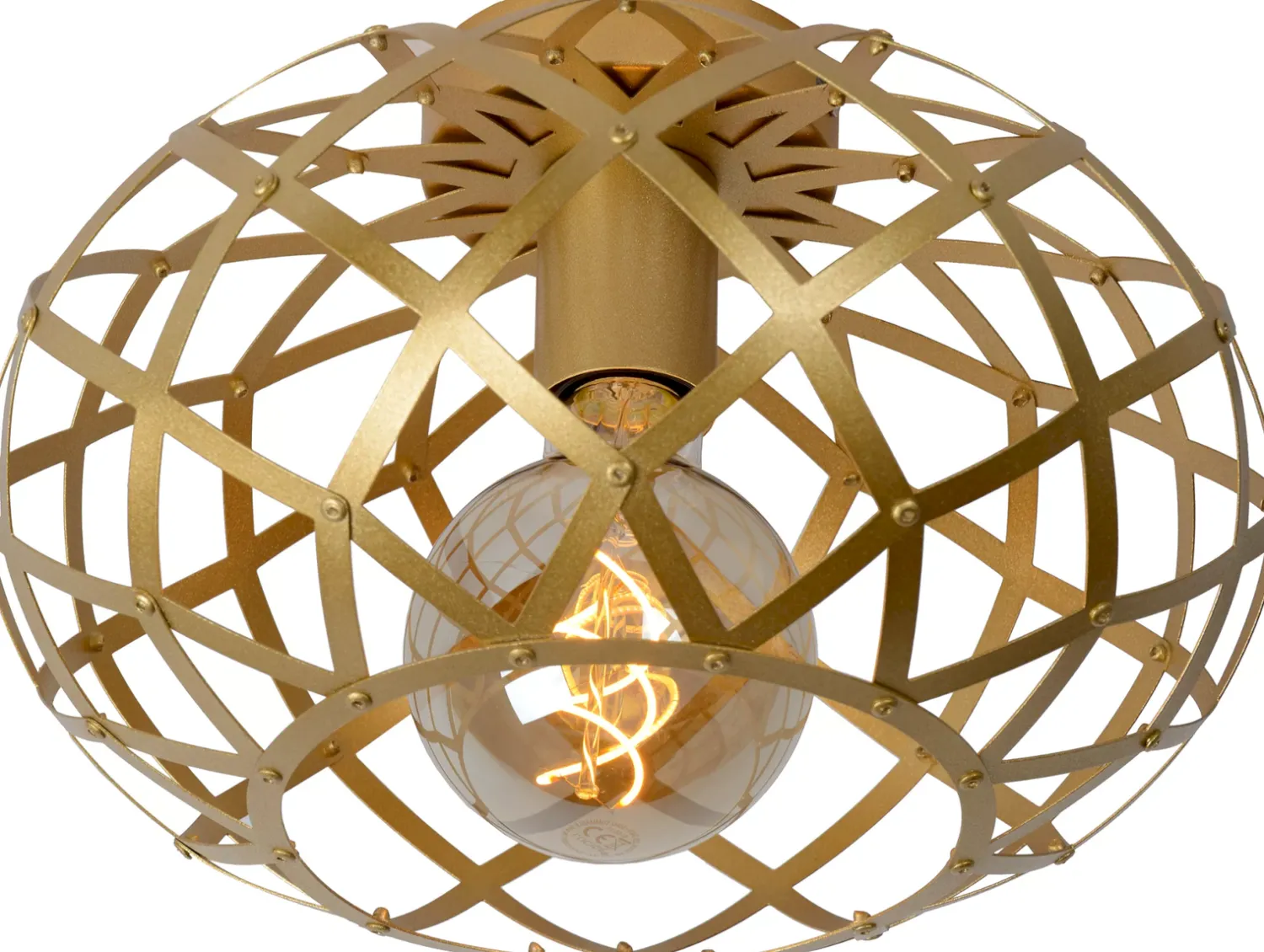Plafondlampen|Plafondlampen-Lucide Wolfram Plafondlamp Goud
