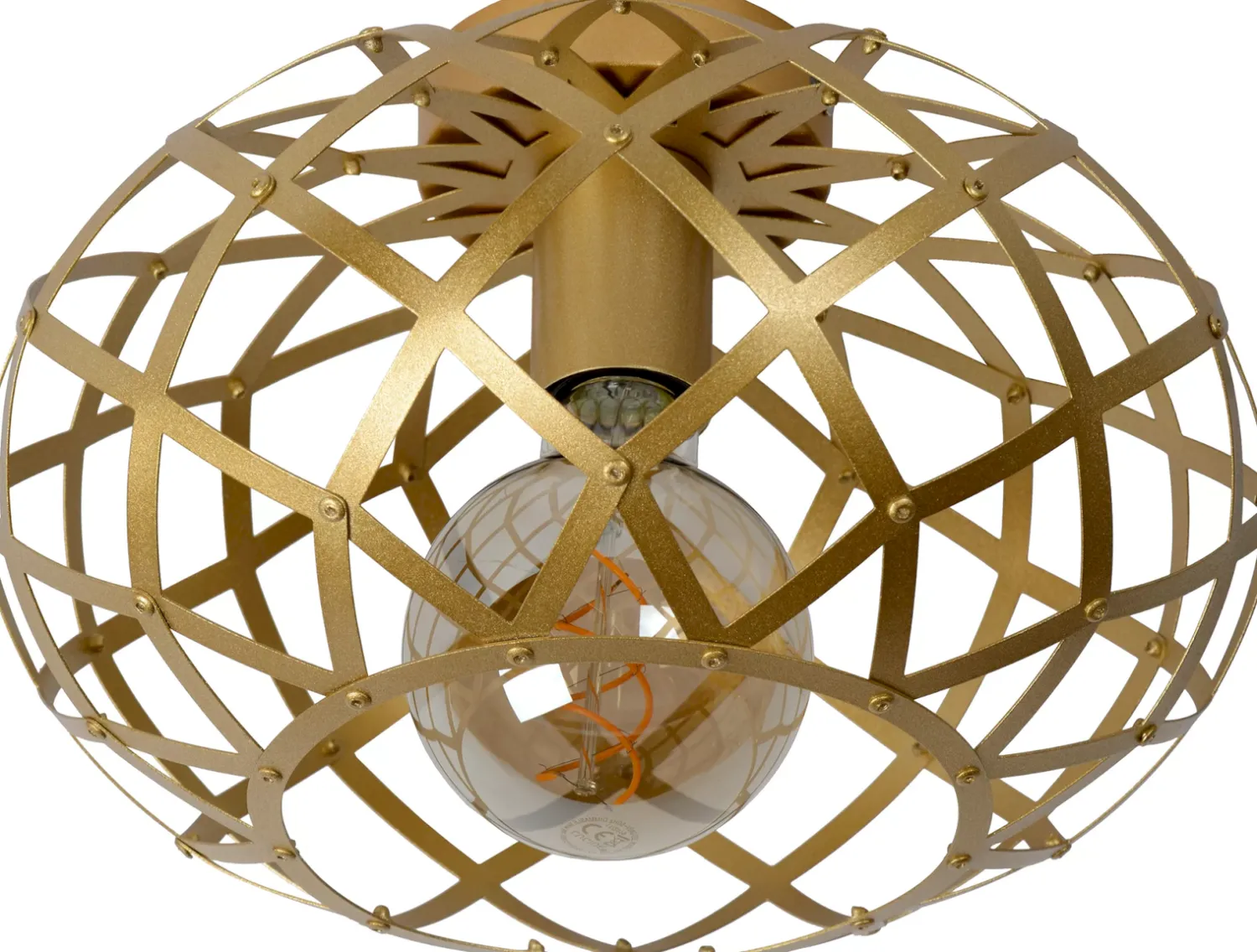Plafondlampen|Plafondlampen-Lucide Wolfram Plafondlamp Goud
