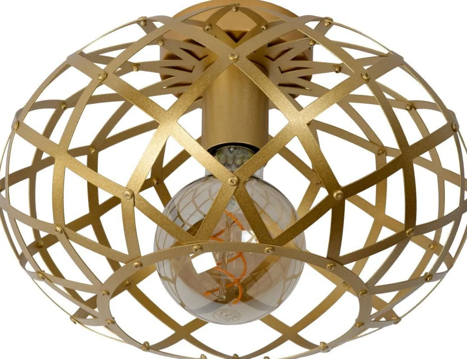 Plafondlampen|Plafondlampen-Lucide Wolfram Plafondlamp Goud