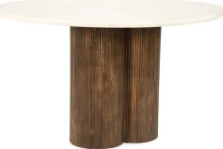 Houten Eettafels-Eleonora Xanni Eettafel Wit, Bruin