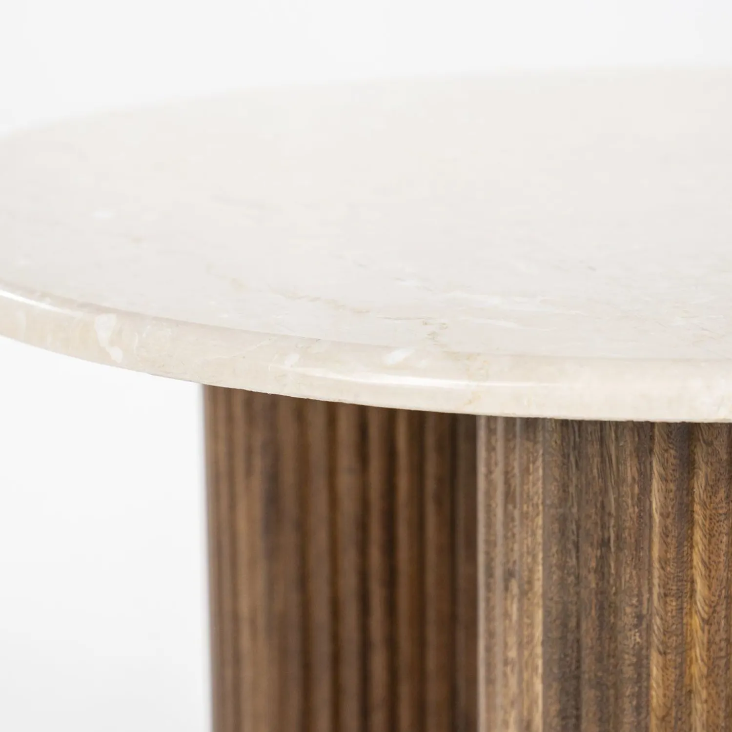 Marmeren Bijzettafels|Ronde Bijzettafels-Eleonora Xavi Bijzettafel Wit, Naturel