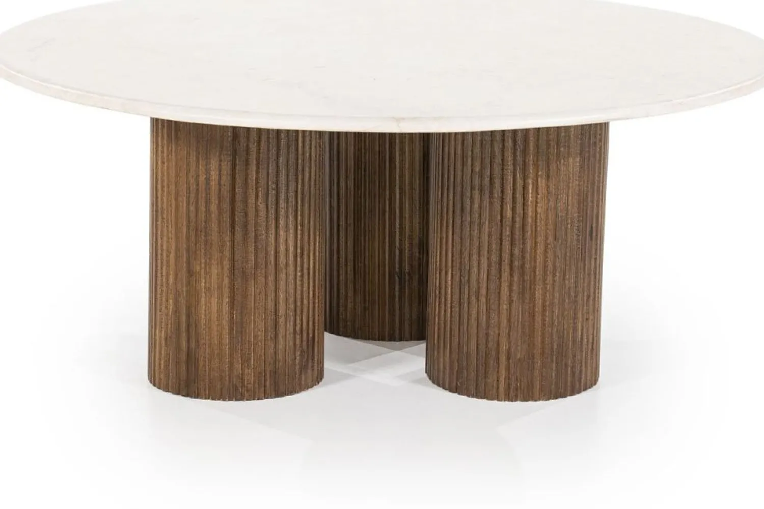Marmeren Salontafels|Ronde Salontafels-Eleonora Xavi Salontafel Wit, Naturel