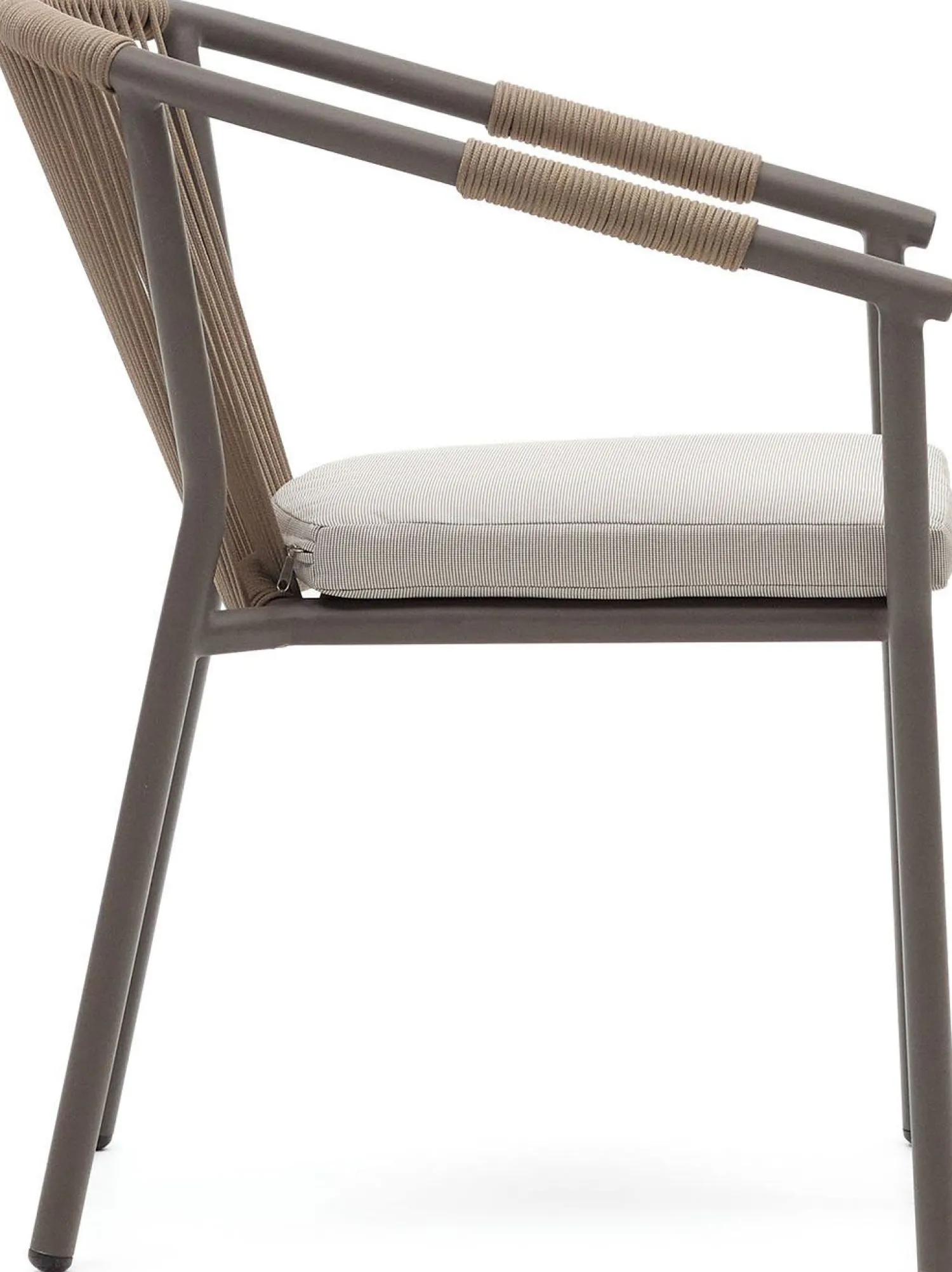 Tuinstoelen|Eetkamerstoelen Met Armleuning-Kave Home Xelida Tuinstoel Bruin, Beige