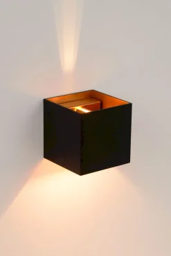 Wandlampen|Wandlampen-Lucide Xio Vierkant Wandlamp Zwart