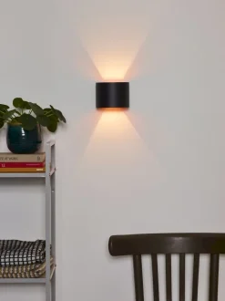 Wandlampen|Wandlampen-Lucide Xio Wandlamp Zwart