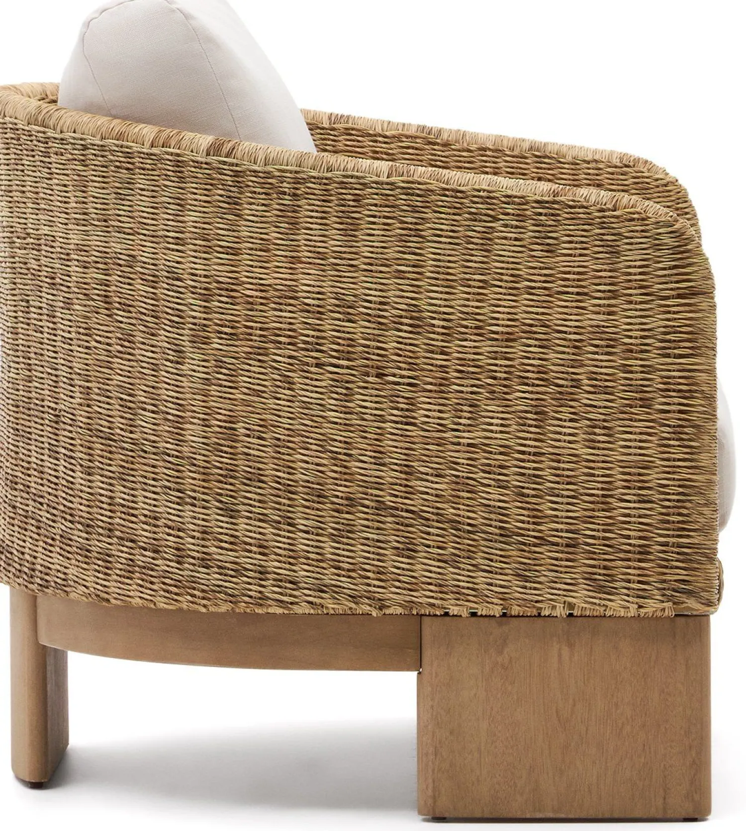 Tuinstoelen-Kave Home Xoriguer Outdoor Fauteuil Naturel, Wit