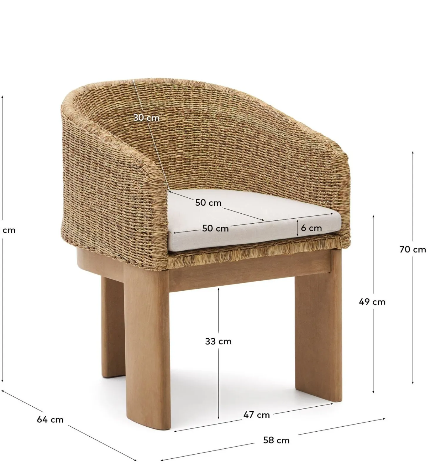 Tuinstoelen|Eetkamerstoelen Met Armleuning-Kave Home Xoriguer Tuinstoel Naturel, Beige