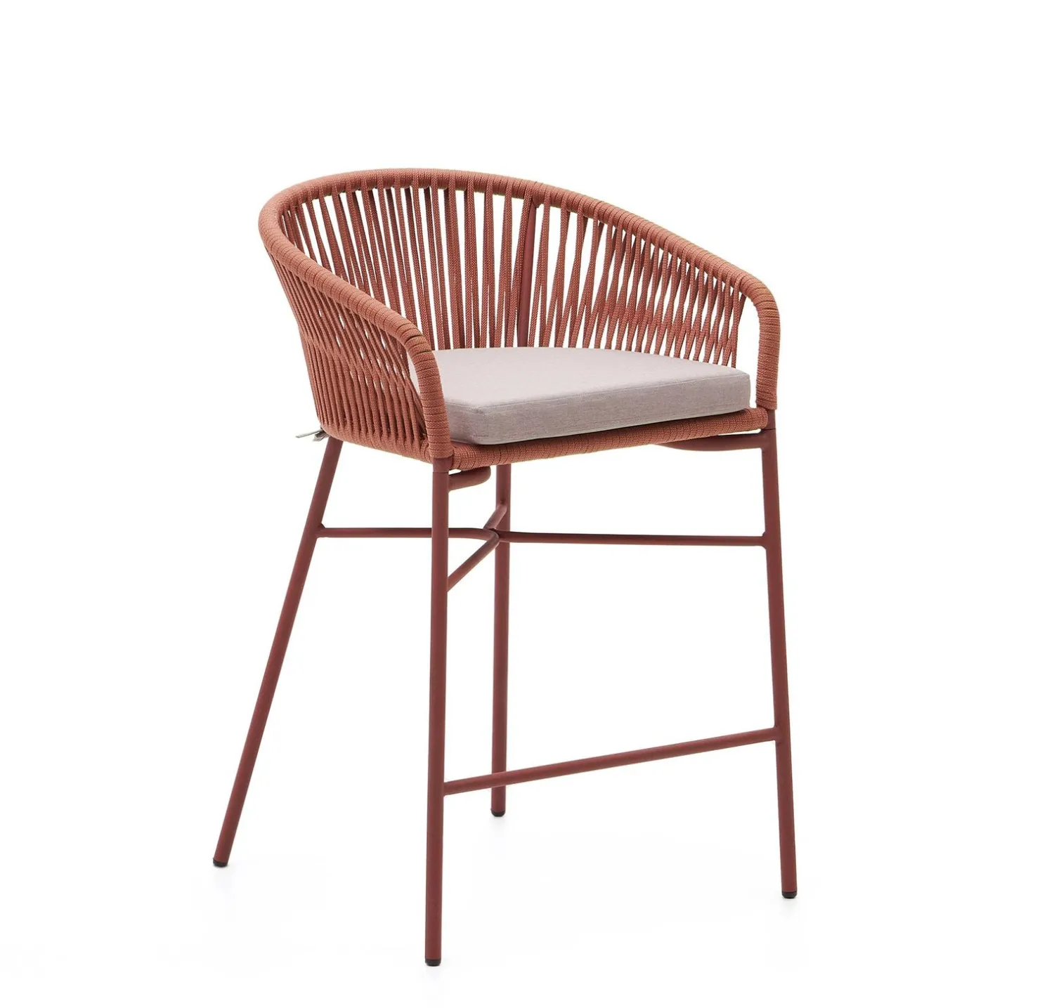 Stoffen Barkrukken-Kave Home Yanet Lage Tuin Barkruk Terracotta
