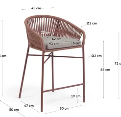 Stoffen Barkrukken-Kave Home Yanet Lage Tuin Barkruk Terracotta