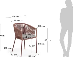 Tuinstoelen-Kave Home Yanet Tuinstoel Terracotta
