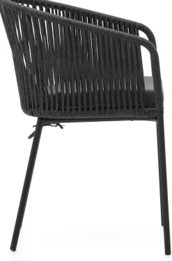 Tuinstoelen|Eetkamerstoelen Met Armleuning-Kave Home Yanet Tuinstoel Zwart