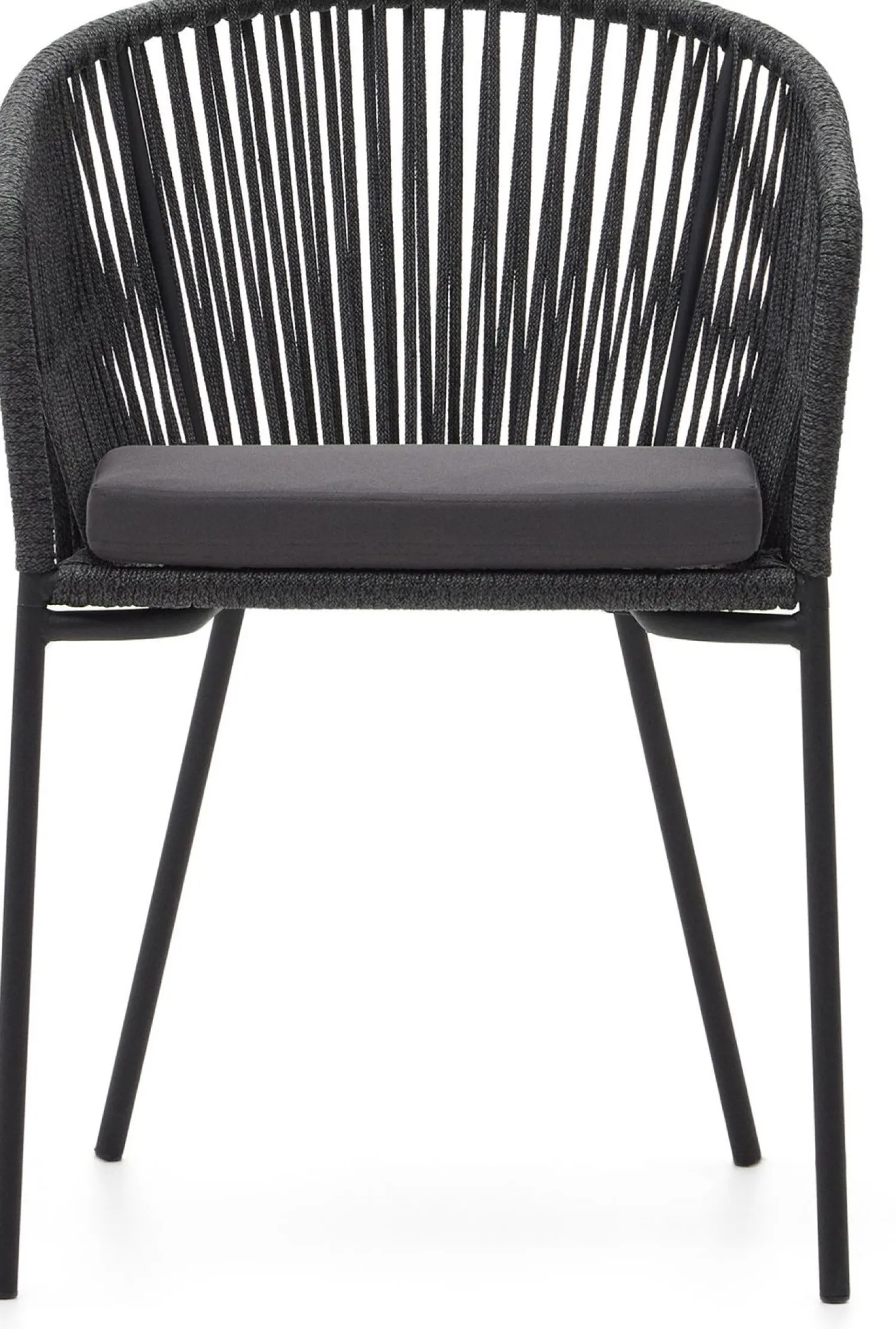 Tuinstoelen|Eetkamerstoelen Met Armleuning-Kave Home Yanet Tuinstoel Zwart