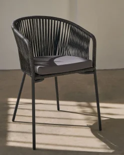 Tuinstoelen|Eetkamerstoelen Met Armleuning-Kave Home Yanet Tuinstoel Zwart