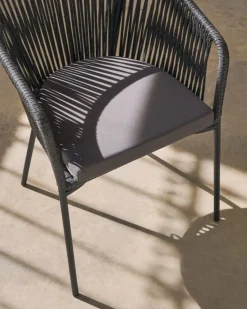 Tuinstoelen|Eetkamerstoelen Met Armleuning-Kave Home Yanet Tuinstoel Zwart