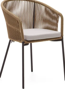 Tuinstoelen|Eetkamerstoelen Met Armleuning-Kave Home Yanet Tuinstoel Naturel, Beige