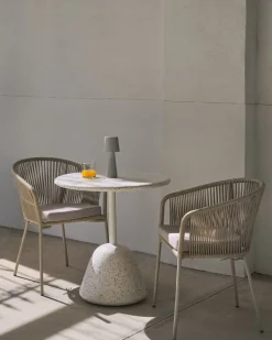 Tuinstoelen|Eetkamerstoelen Met Armleuning-Kave Home Yanet Tuinstoel Ecru