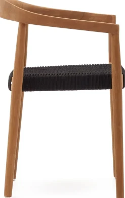 Tuinstoelen-Kave Home Ydalia Tuinstoel Zwart, Naturel