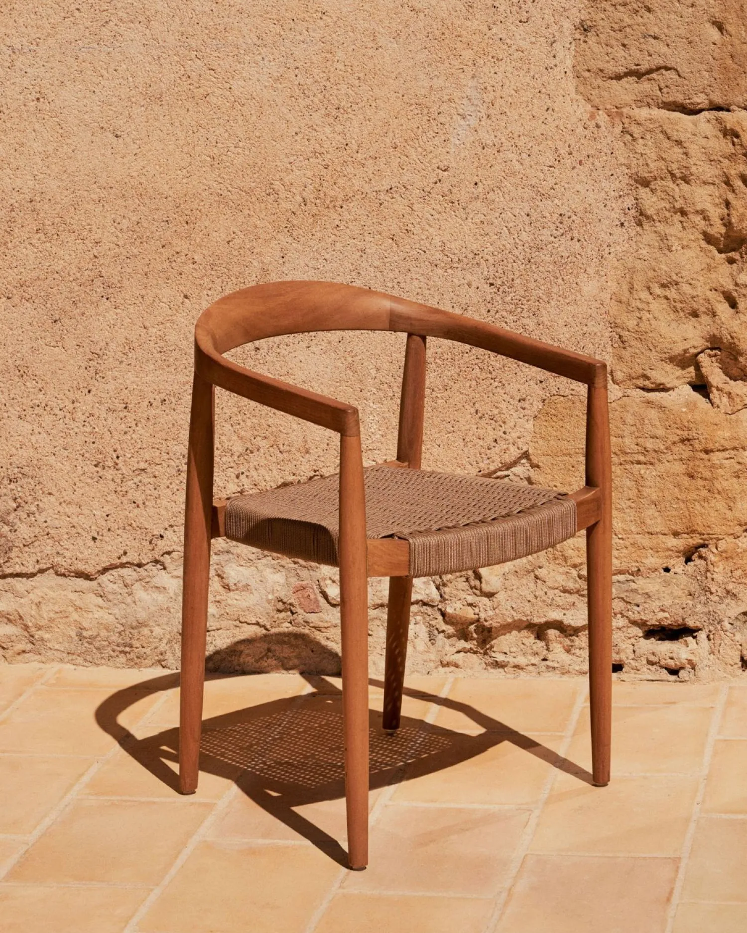 Tuinstoelen-Kave Home Ydalia Tuinstoel Bruin, Naturel