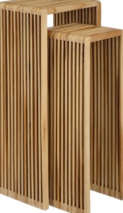 Houten Bijzettafels-Trendhopper Yonker Set van 2 Plantentafel Bruin
