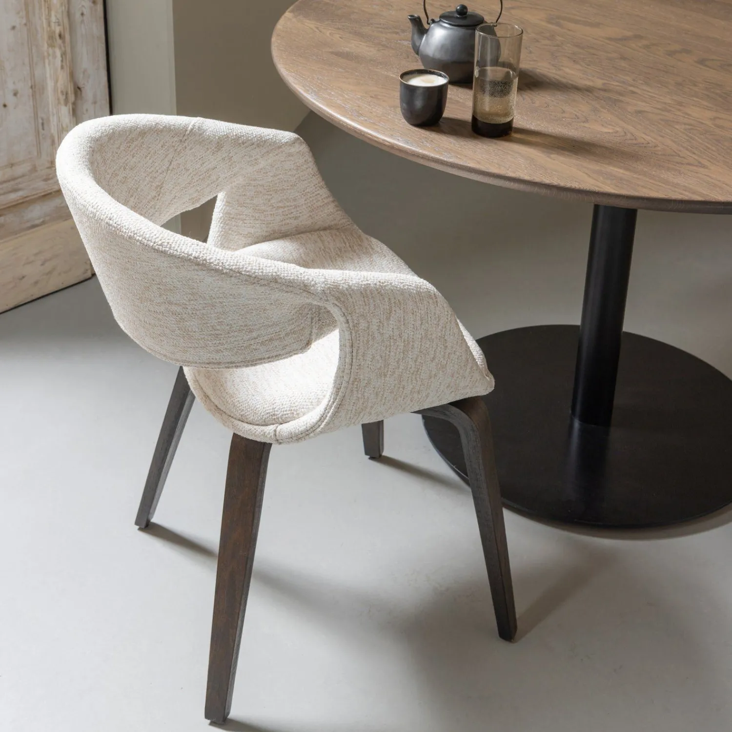 Eetkamerstoelen Met Armleuning-WOOOD Yossi Bruin Hout Eetkamerstoel Natural